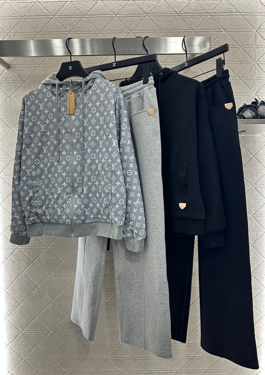 L 25 Double sided hooded jacket, long pants, cotton suit