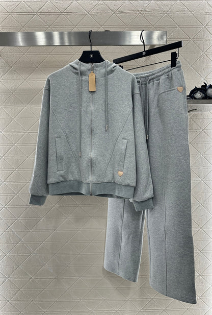 L 25 Double sided hooded jacket, long pants, cotton suit