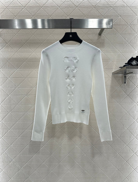 C 25 Bow tie long sleeved sweater