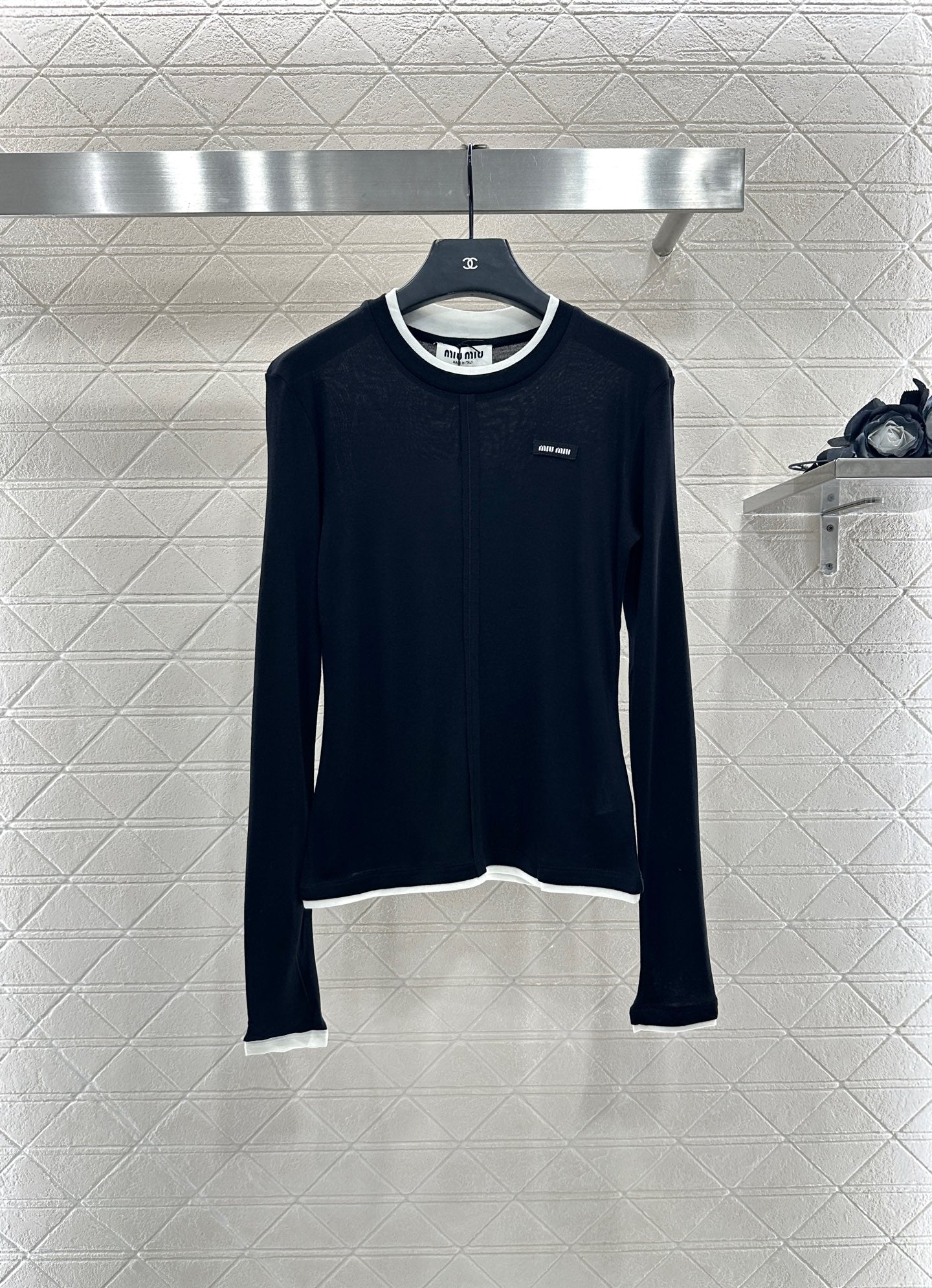 Mi 25 Fake two-piece round neck long sleeves