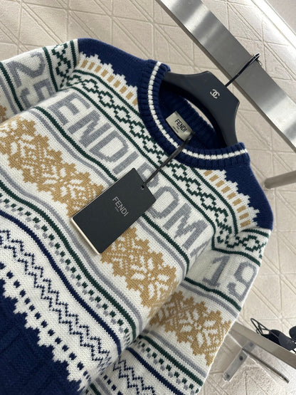 Fe 25 Hook flower round neck pullover sweater