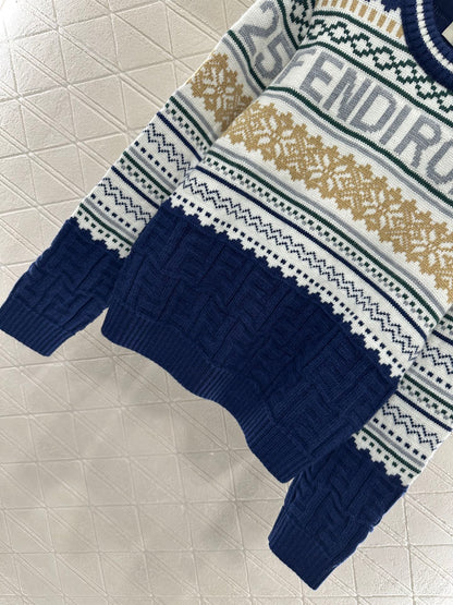 Fe 25 Hook flower round neck pullover sweater