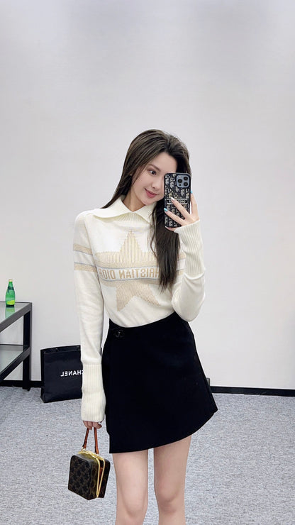 Di 25 Collar Knitted Cashmere Sweater