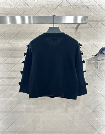 C 25 Bow decoration cashmere knitted cardigan