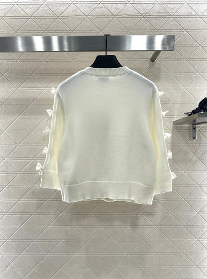 C 25 Bow decoration cashmere knitted cardigan