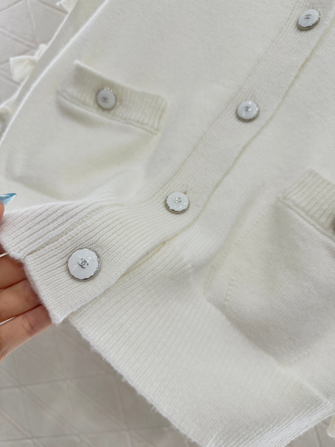 C 25 Bow decoration cashmere knitted cardigan