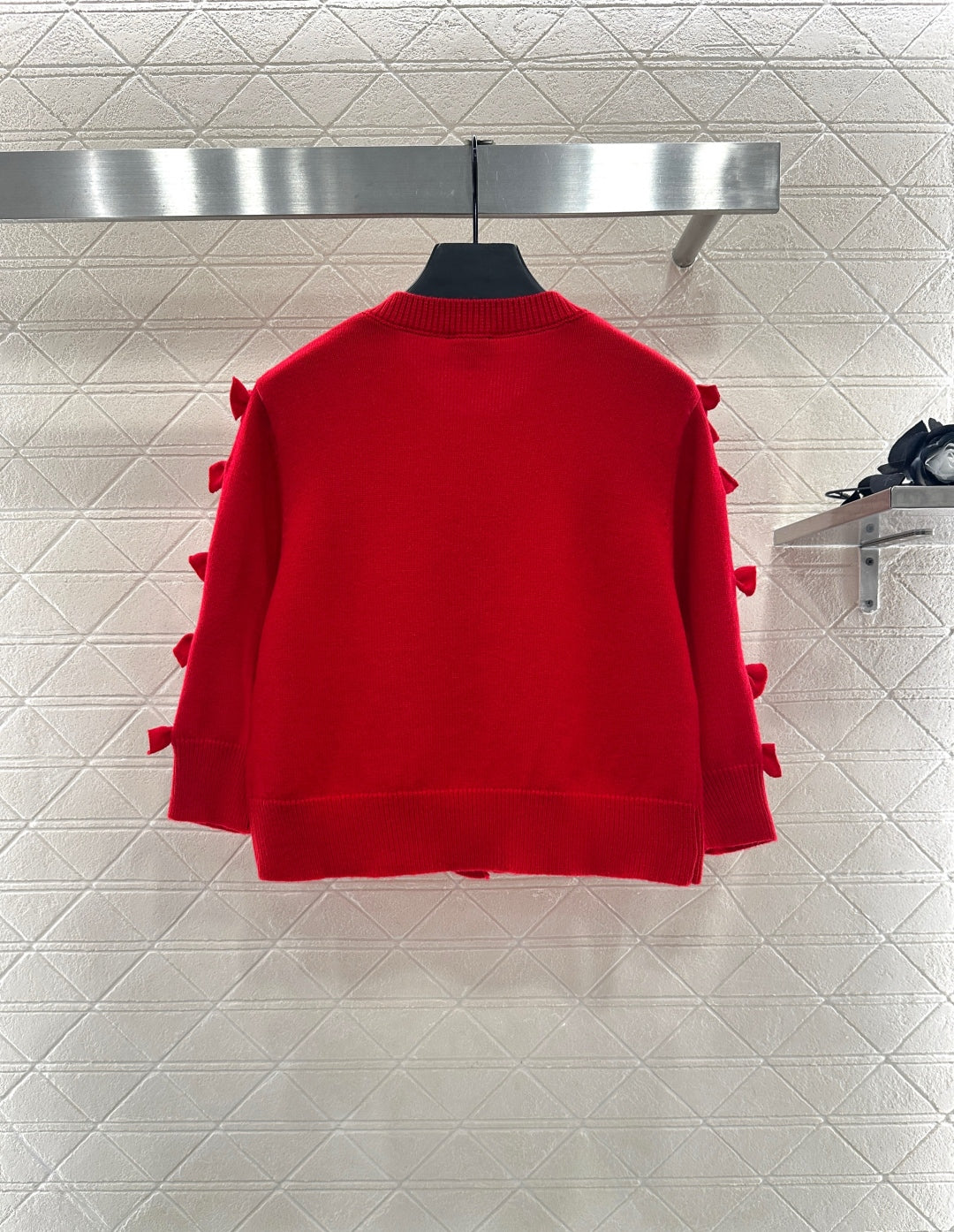 C 25 Bow decoration cashmere knitted cardigan