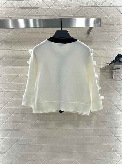 C 25 Bow decoration cashmere knitted cardigan