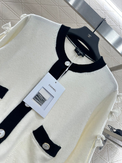 C 25 Bow decoration cashmere knitted cardigan