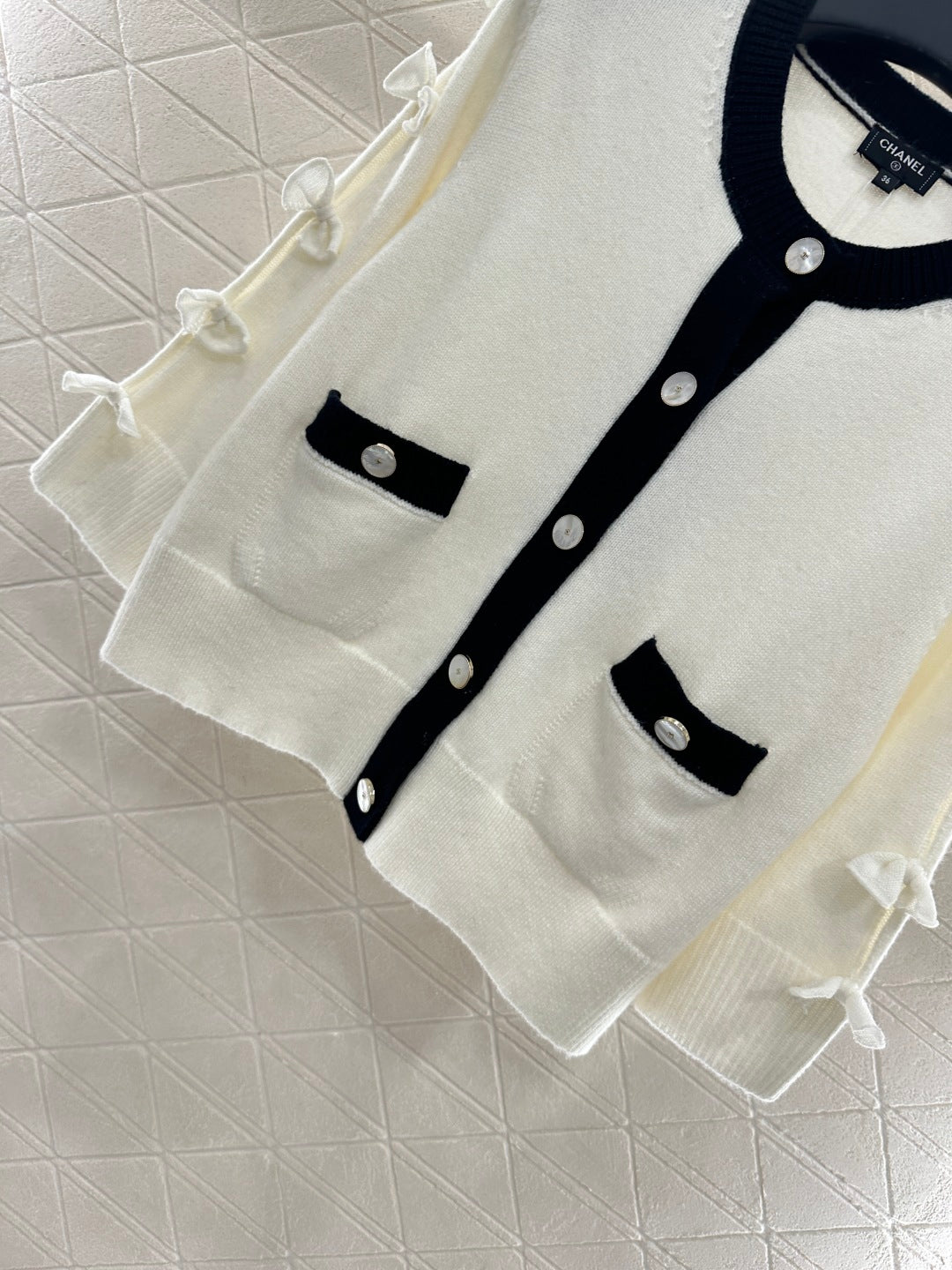 C 25 Bow decoration cashmere knitted cardigan