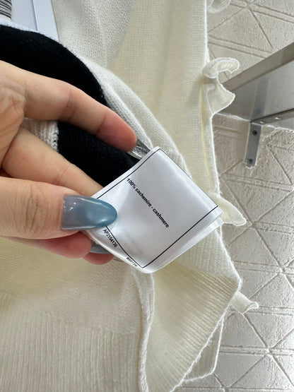 C 25 Bow decoration cashmere knitted cardigan