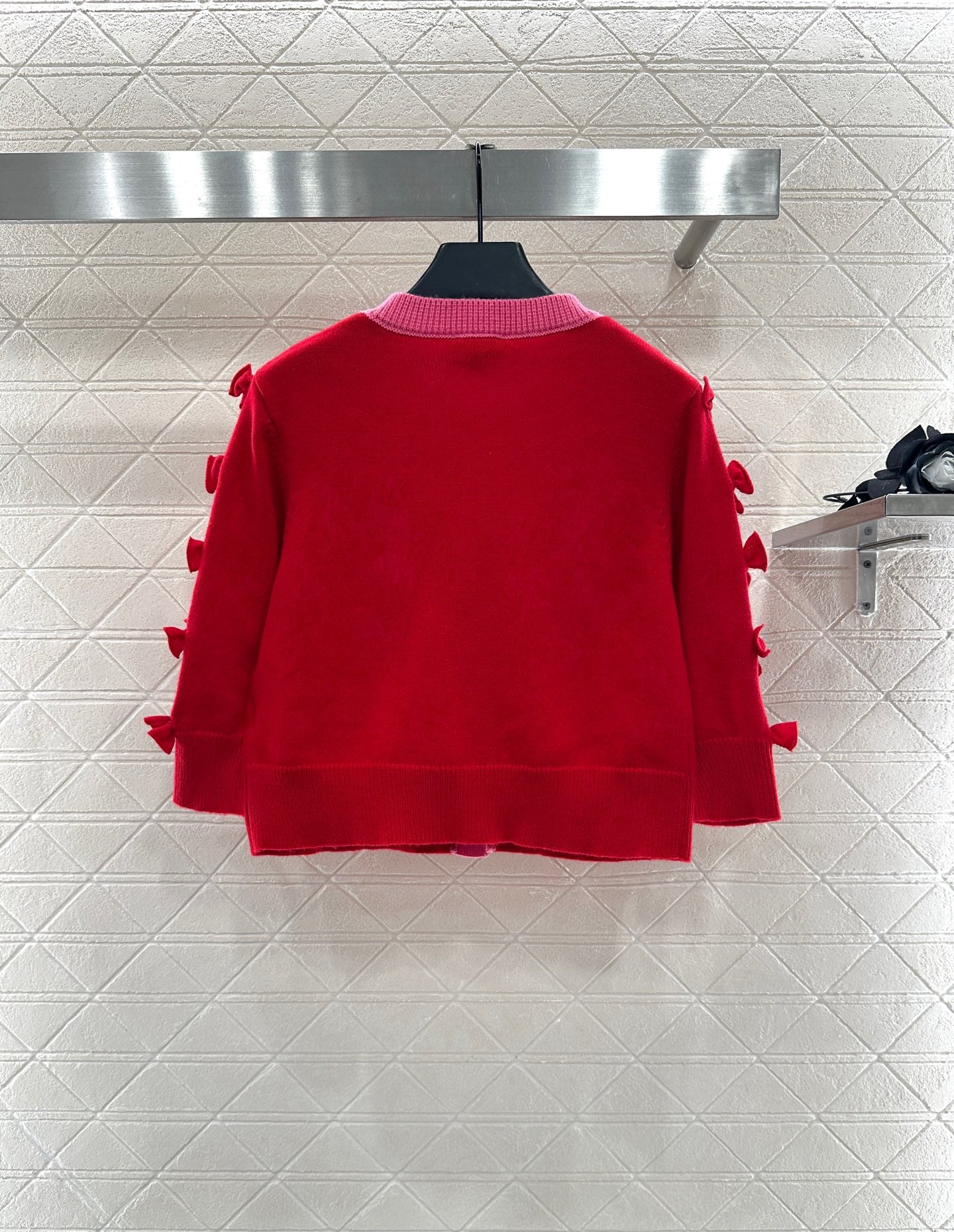 C 25 Bow decoration cashmere knitted cardigan