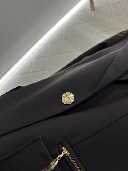 L 25 lapel zipper pocket blazer