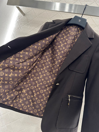 L 25 lapel zipper pocket blazer