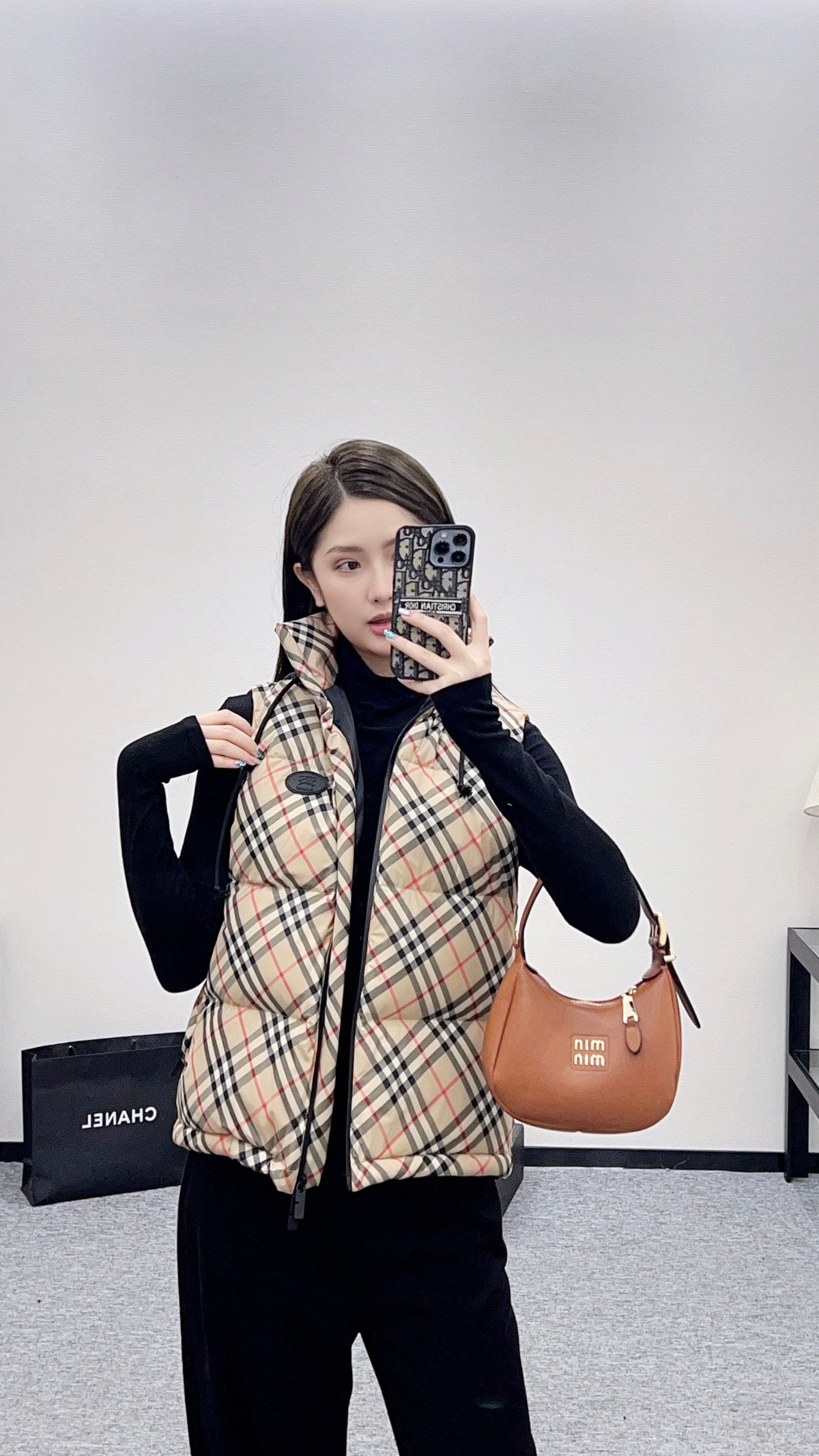Bru 25 Classic Check Hooded Down Vest