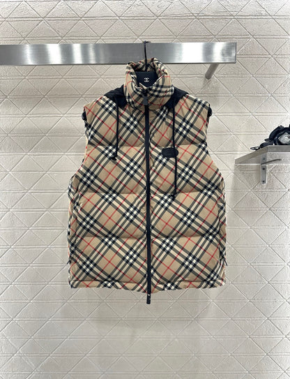 Bru 25 Classic Check Hooded Down Vest