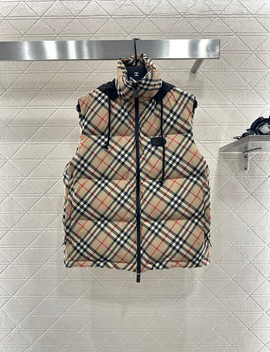 Bru 25 Classic Check Hooded Down Vest