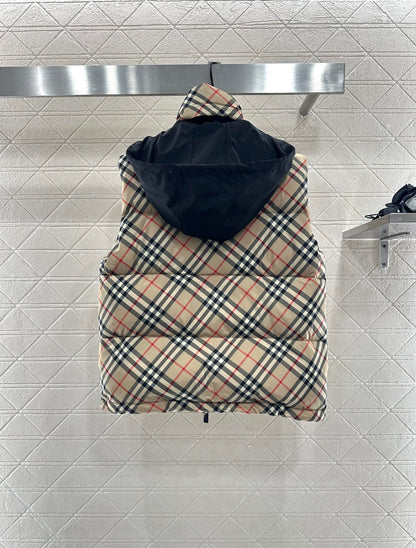 Bru 25 Classic Check Hooded Down Vest