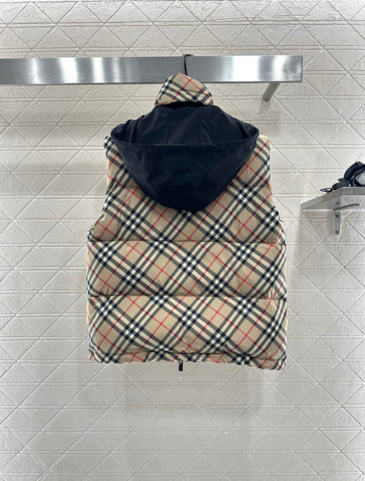 Bru 25 Classic Check Hooded Down Vest