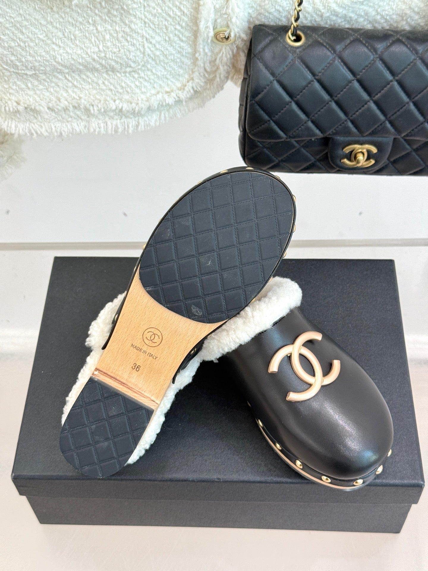 C 25 New Solid Wood Sole Thick-Sole Half Slippers