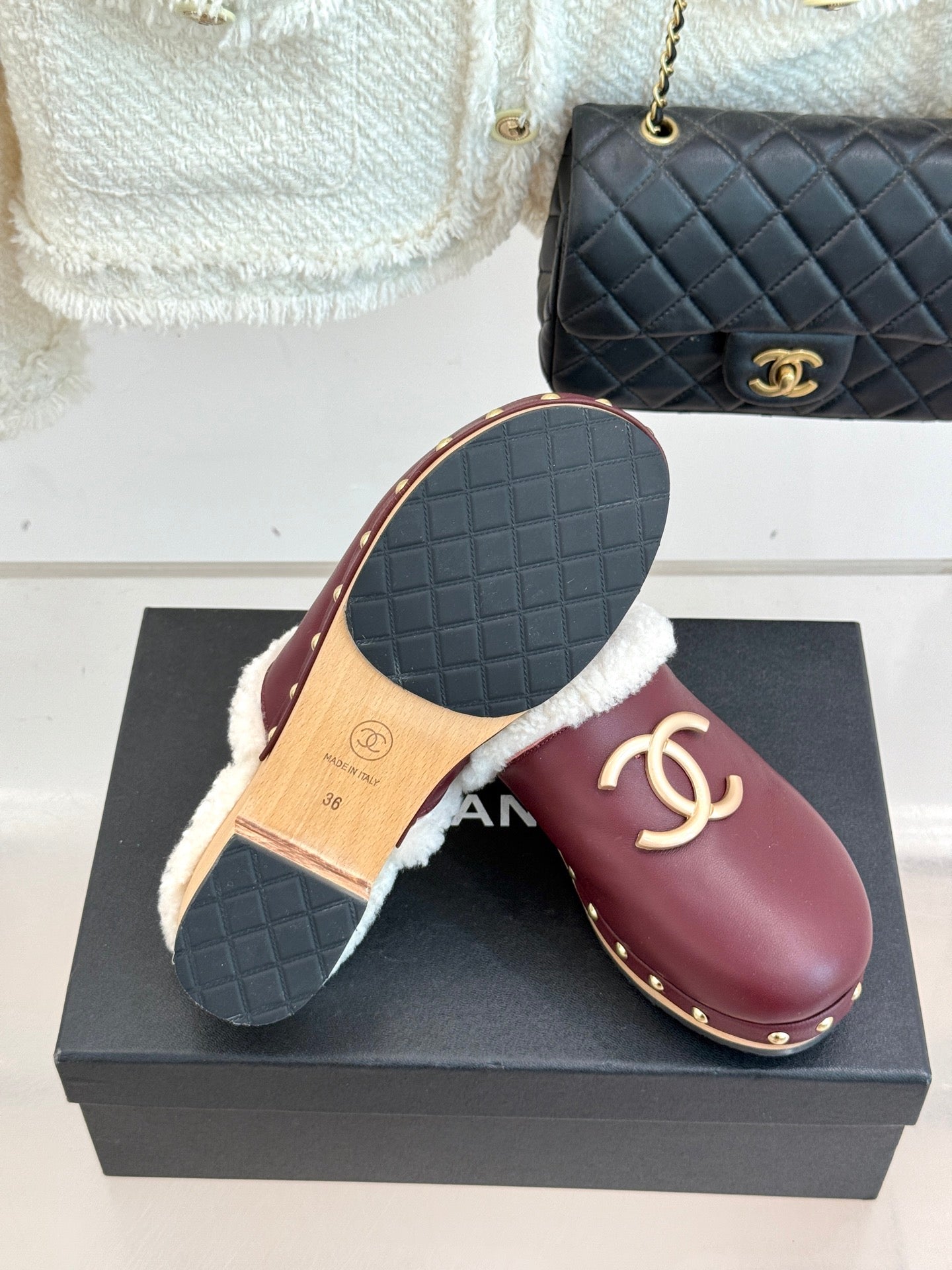 C 25 New Solid Wood Sole Thick-Sole Half Slippers