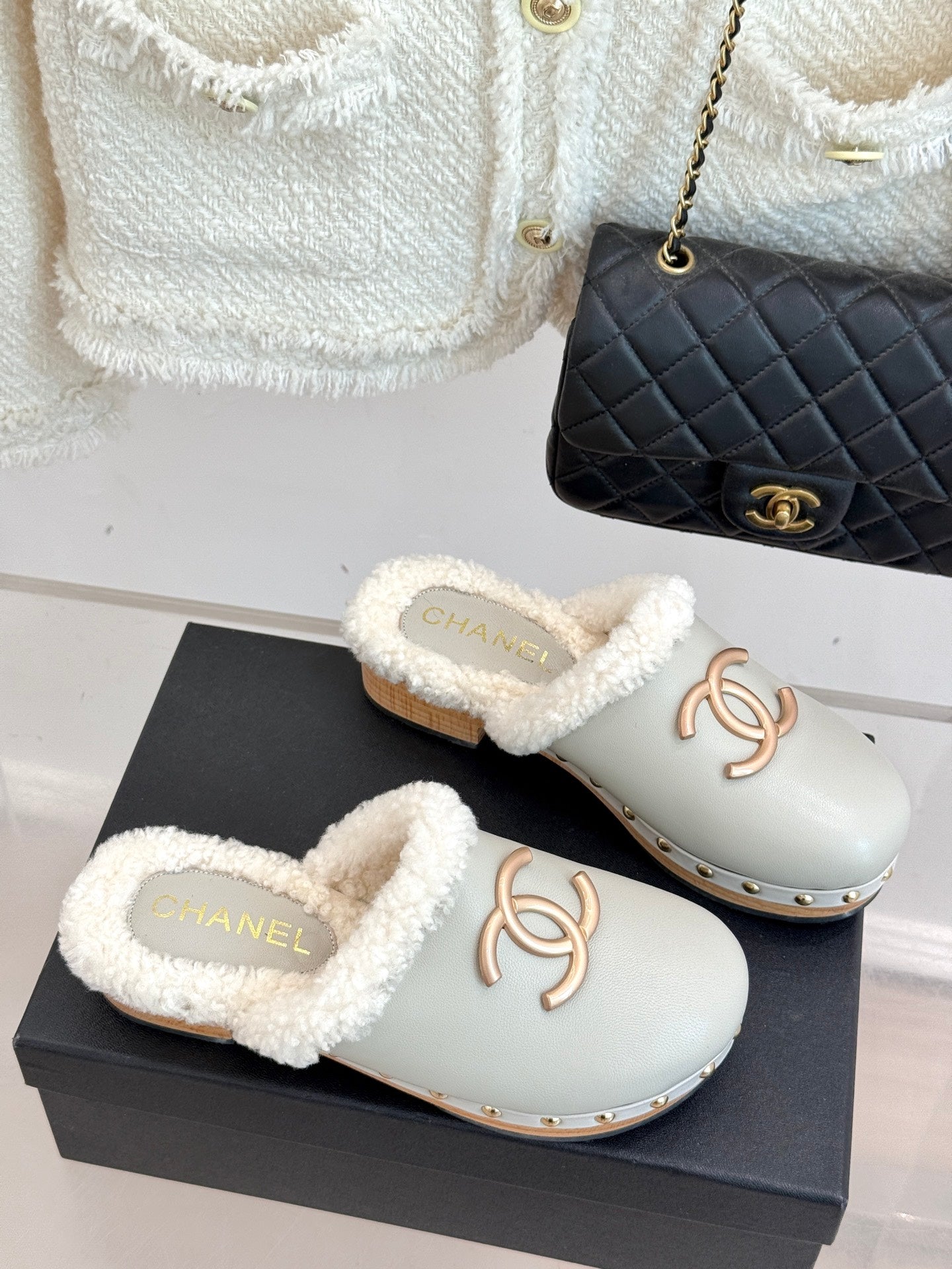 C 25 New Solid Wood Sole Thick-Sole Half Slippers