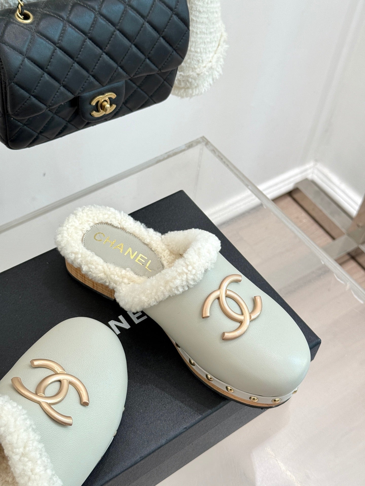 C 25 New Solid Wood Sole Thick-Sole Half Slippers