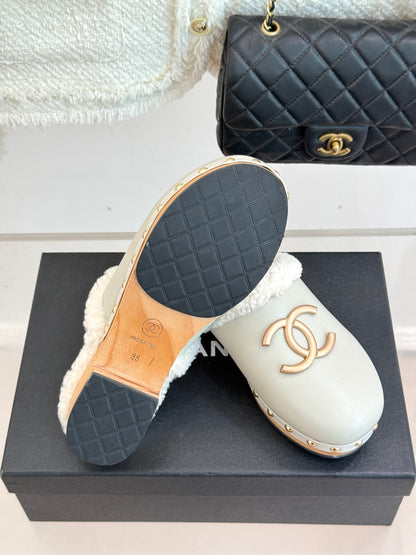 C 25 New Solid Wood Sole Thick-Sole Half Slippers