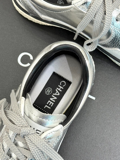 C 25K new casual board shoes and sports shoes(WHITE/SILVER/BLACK)