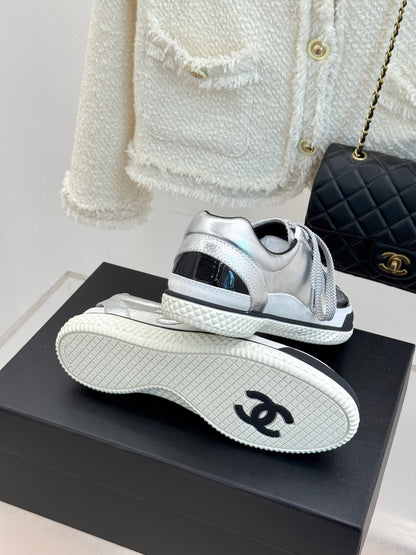 C 25K new casual board shoes and sports shoes(WHITE/SILVER/BLACK)