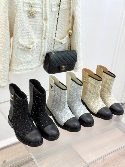 C 25K Sequined short boots