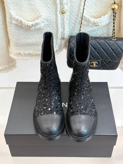 C 25K Sequined short boots