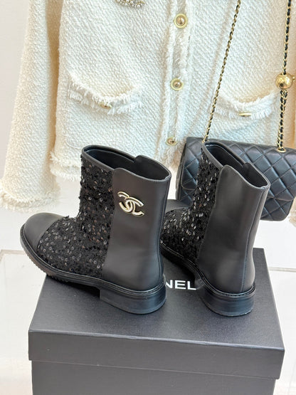 C 25K Sequined short boots