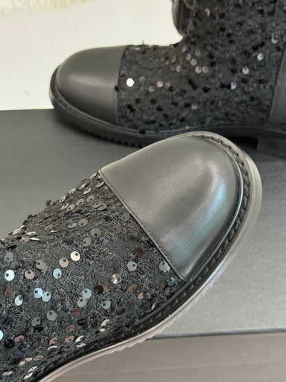 C 25K Sequined short boots