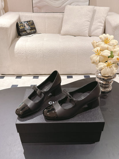C 25B Bow Mary Jane Shoes（BLACK/CHAMPAGNE/PINK）