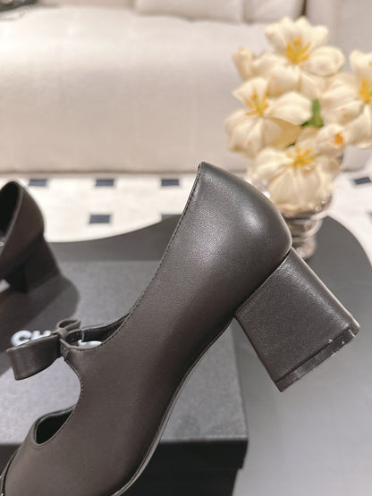 C 25B Bow Mary Jane Shoes（BLACK/CHAMPAGNE/PINK）