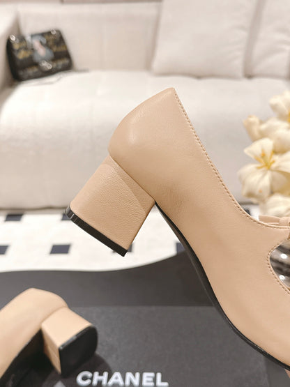 C 25B Bow Mary Jane Shoes（BLACK/CHAMPAGNE/PINK）