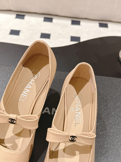 C 25B Bow Mary Jane Shoes（BLACK/CHAMPAGNE/PINK）