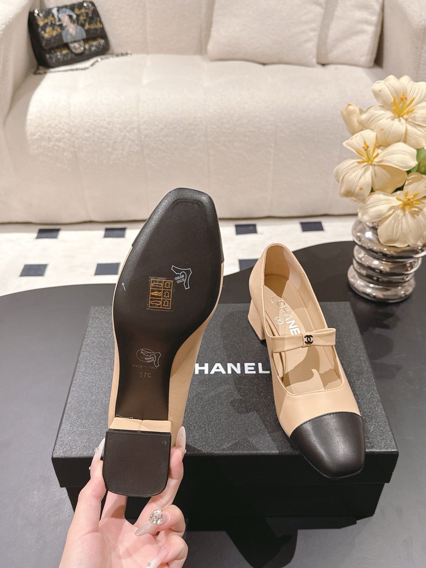 C 25B Bow Mary Jane Shoes（BLACK/CHAMPAGNE/PINK）