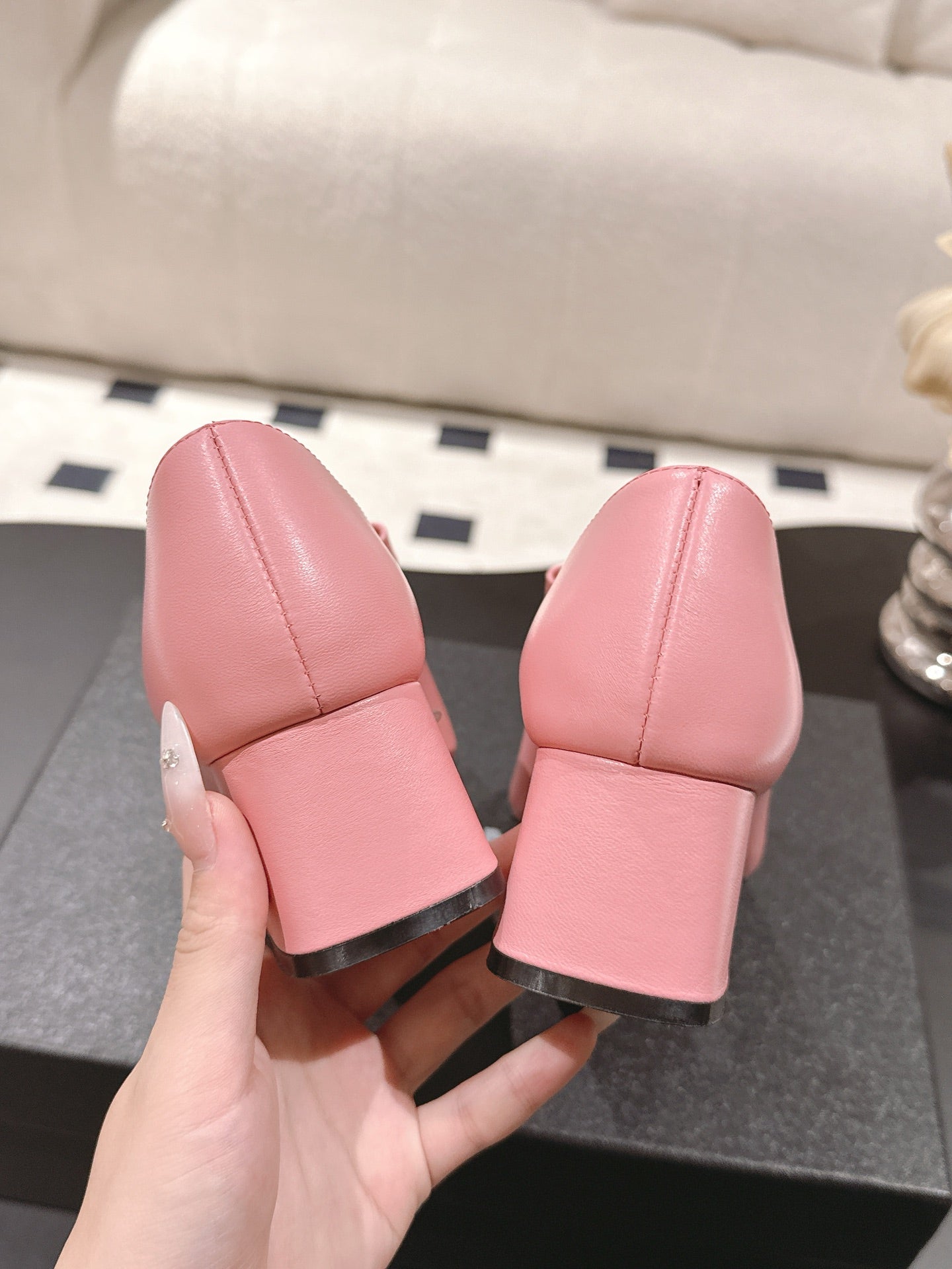 C 25B Bow Mary Jane Shoes（BLACK/CHAMPAGNE/PINK）