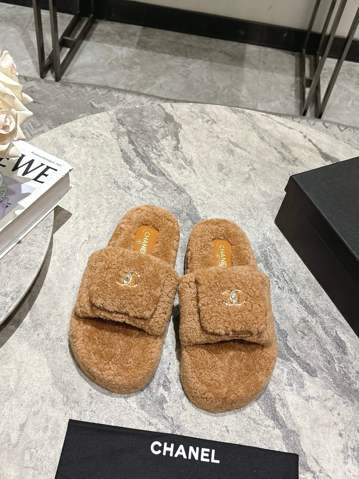 C 25fw new pocket woolen slippers(KHAKI/BEIGI/BLACK/WHITE)