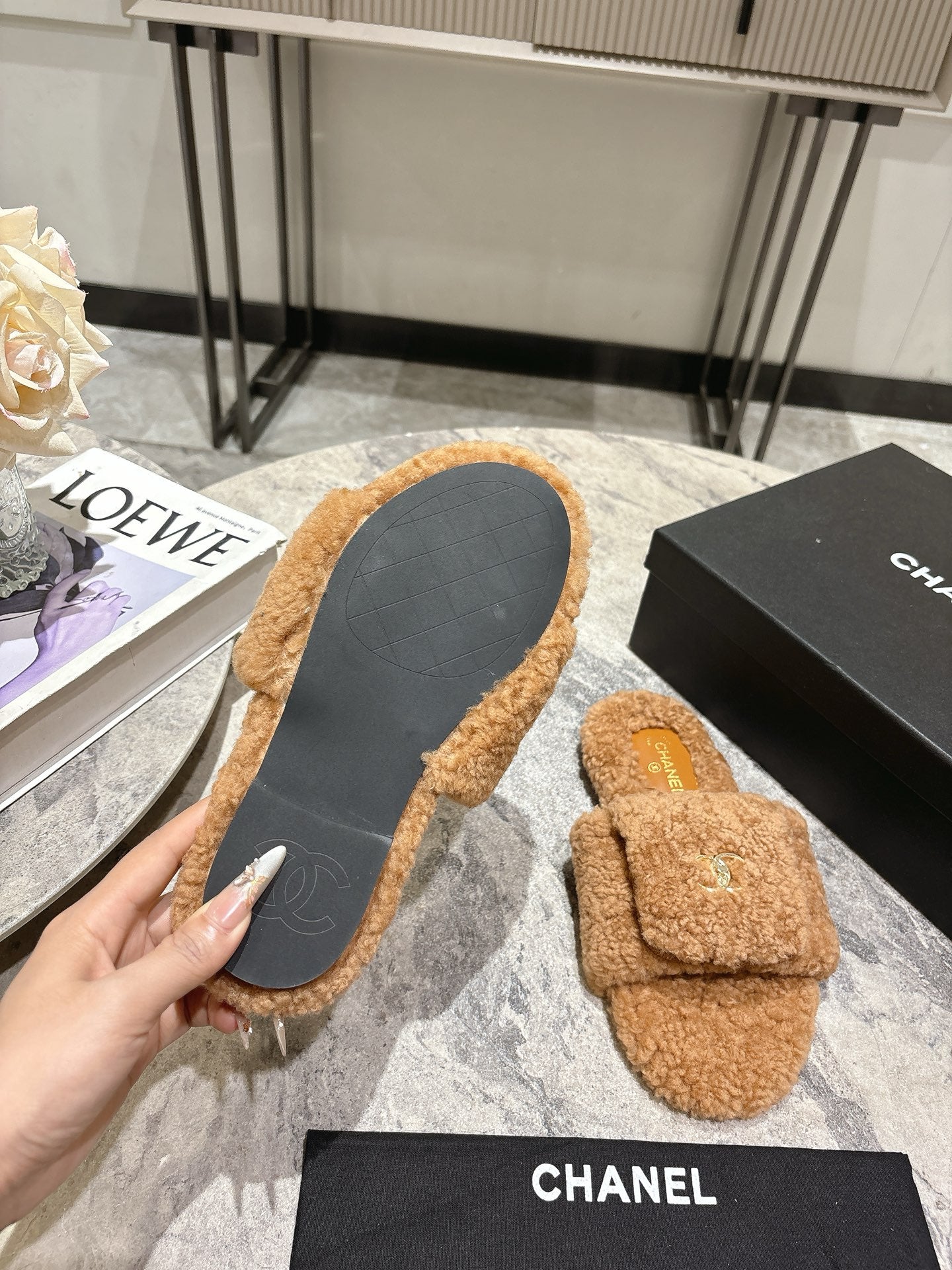 C 25fw new pocket woolen slippers(KHAKI/BEIGI/BLACK/WHITE)