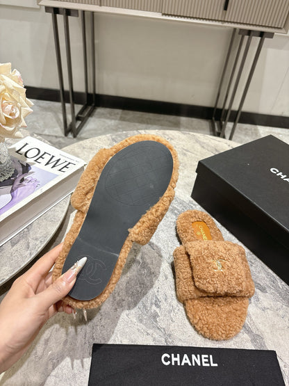 C 25fw new pocket woolen slippers(KHAKI/BEIGI/BLACK/WHITE)
