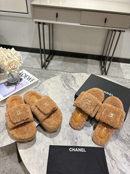 C 25fw new pocket woolen slippers(KHAKI/BEIGI/BLACK/WHITE)