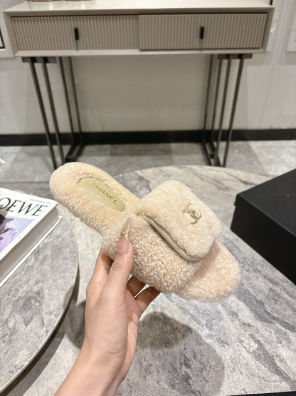 C 25fw new pocket woolen slippers(KHAKI/BEIGI/BLACK/WHITE)