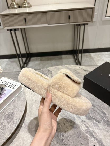 C 25fw new pocket woolen slippers(KHAKI/BEIGI/BLACK/WHITE)