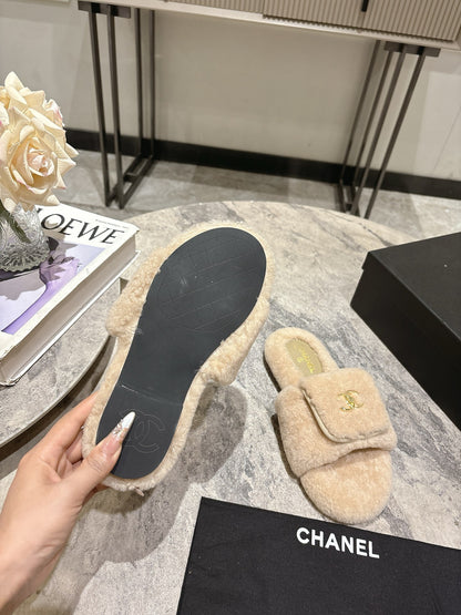 C 25fw new pocket woolen slippers(KHAKI/BEIGI/BLACK/WHITE)