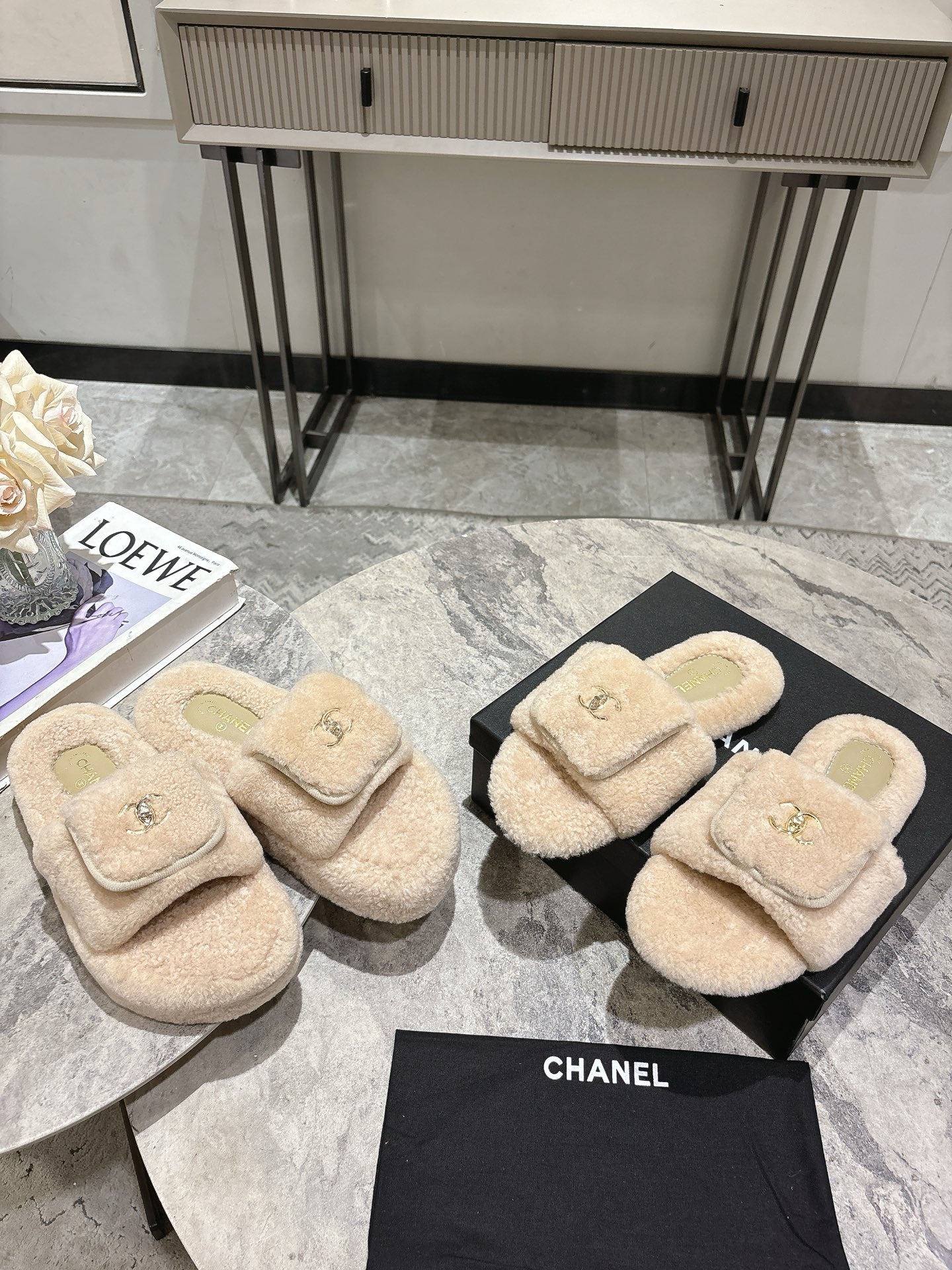 C 25fw new pocket woolen slippers(KHAKI/BEIGI/BLACK/WHITE)