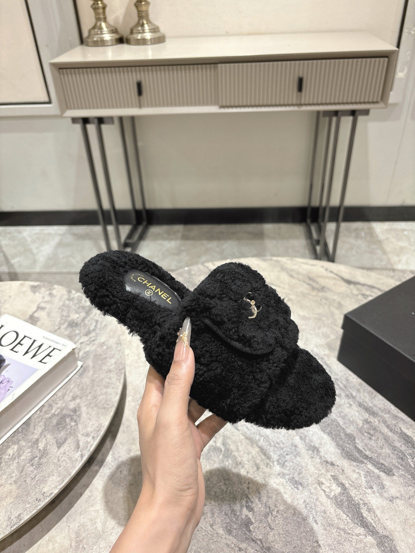 C 25fw new pocket woolen slippers(KHAKI/BEIGI/BLACK/WHITE)