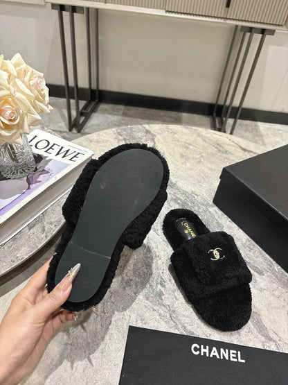 C 25fw new pocket woolen slippers(KHAKI/BEIGI/BLACK/WHITE)